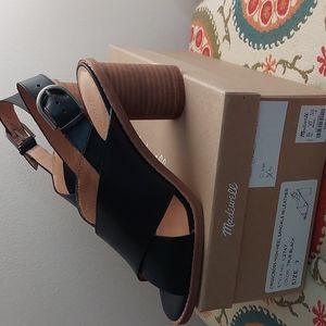 Crisscross High-Hill Sandals in Leather NWT